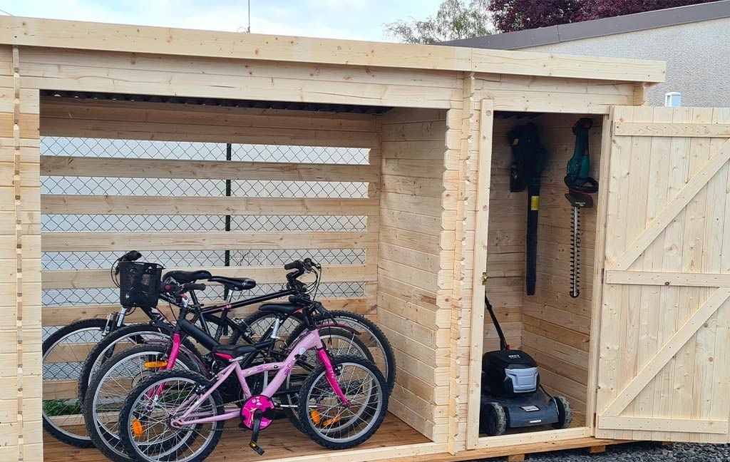 Depósito de lenha de 2 m² com abrigo fechado – 3,29 x 1,22 m – Habrita