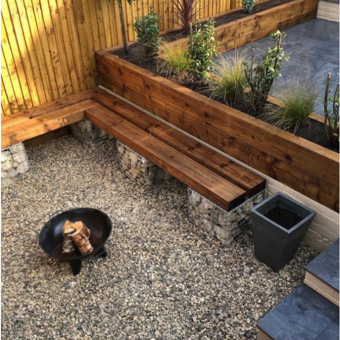 Embalagem com 20 dormentes castanhos tratados | Comprimento: 3 m, Peso: 700 kg